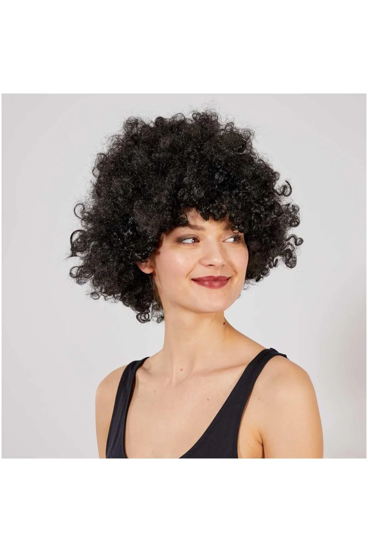 Siyah Renk Kıvırcık Afro Bonus Peruk (5440)