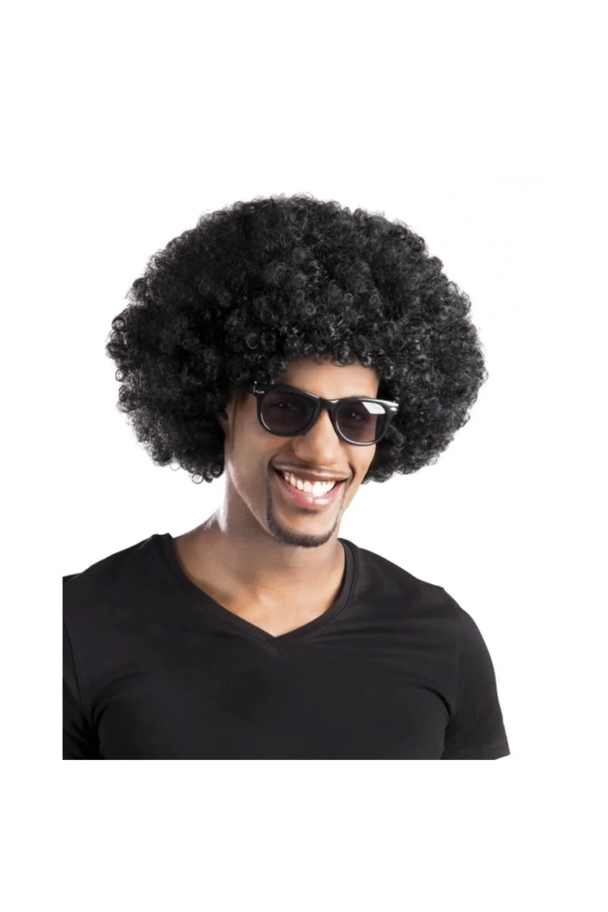 Siyah Renk Kıvırcık Afro Bonus Peruk Parti Peruğu - Görsel 2