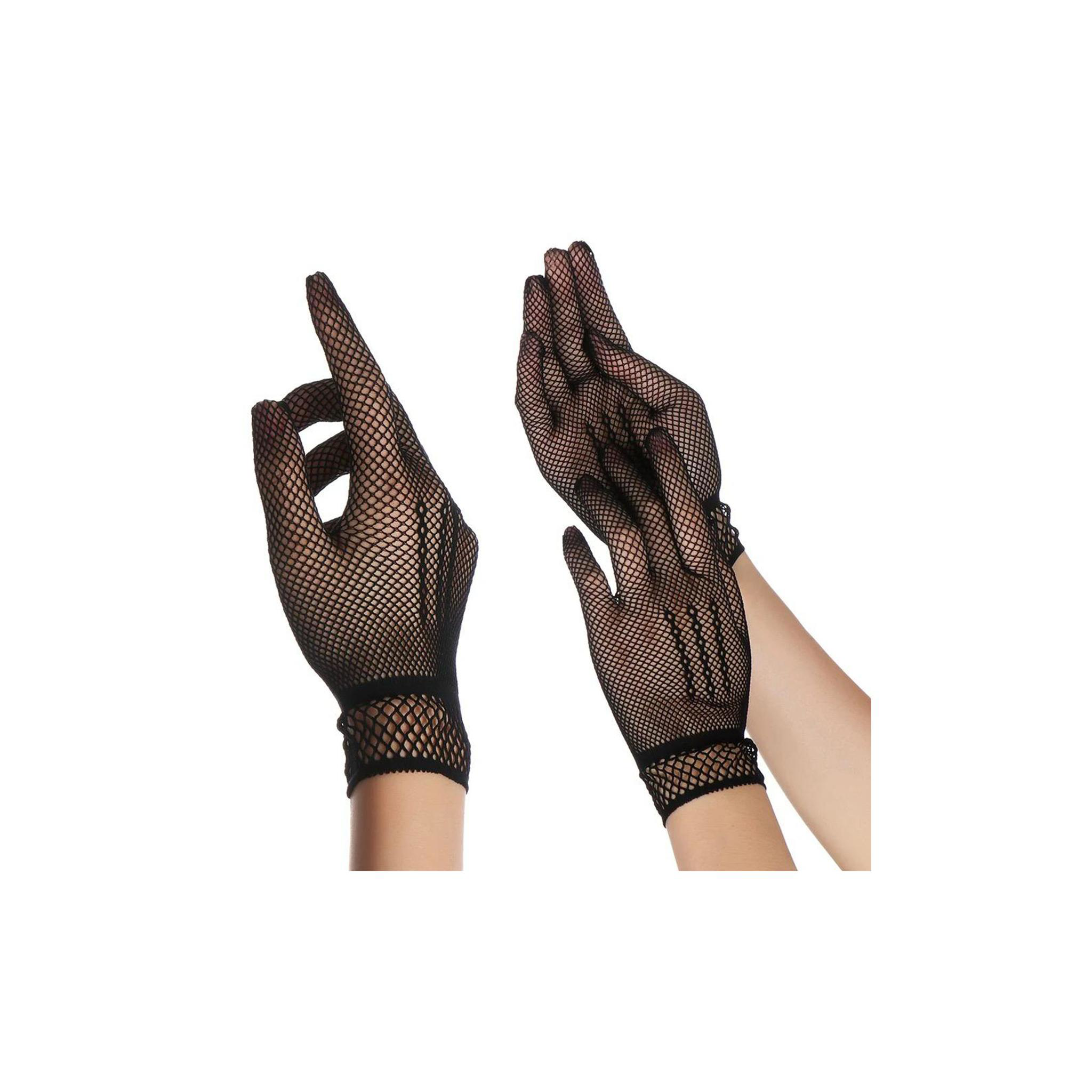 Siyah Renk Likralı File Eldiven Parmaklı Örgü Eldiven Yetişkin Bo