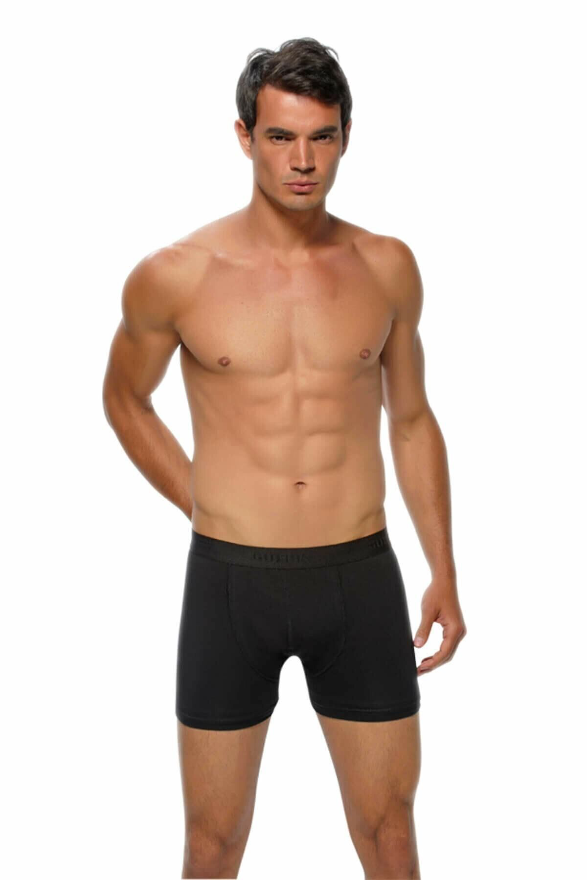 Gümüş Siyah Renk Likralı Boxer