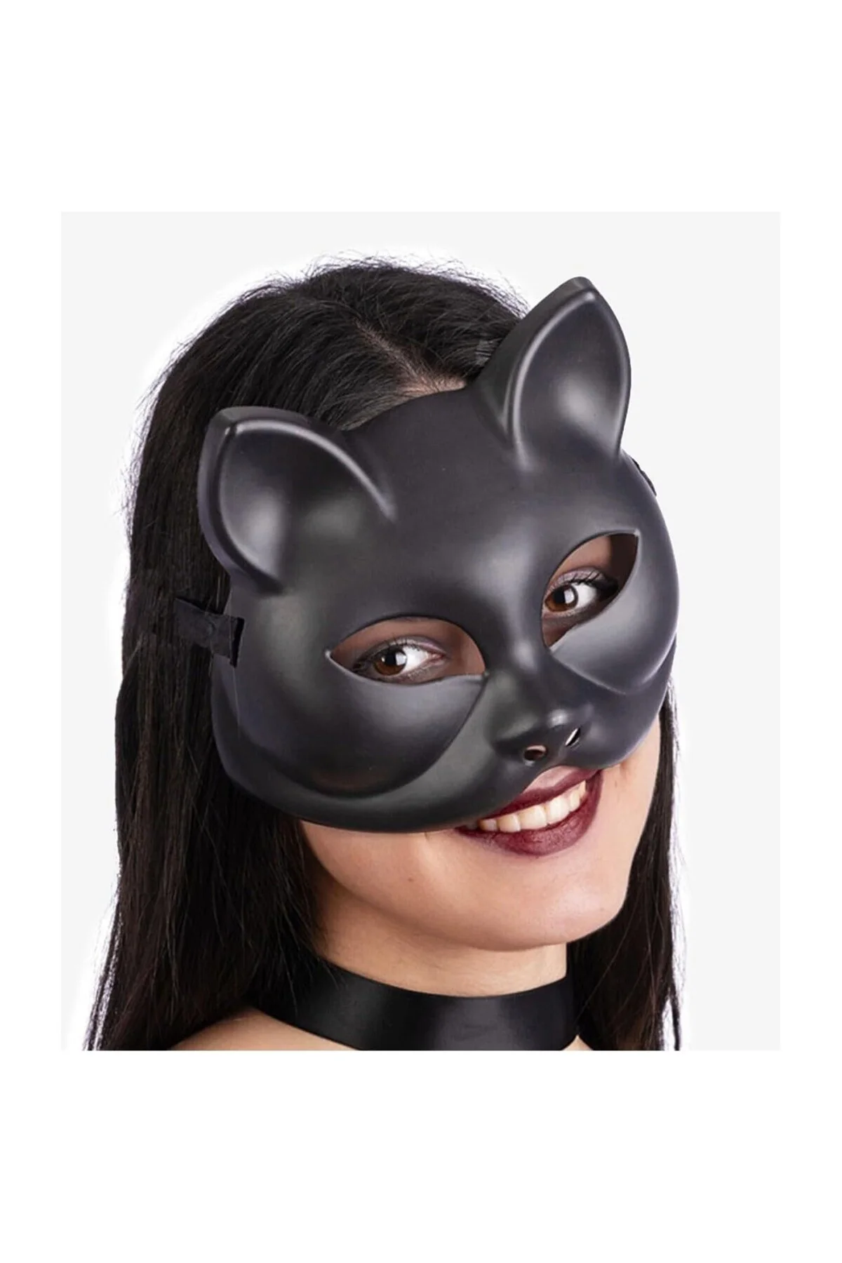 Siyah Renk Lüks Kedi Maskesi, Tek Ebat, SMR-D335-E057, Çok Renkli, Üniseks