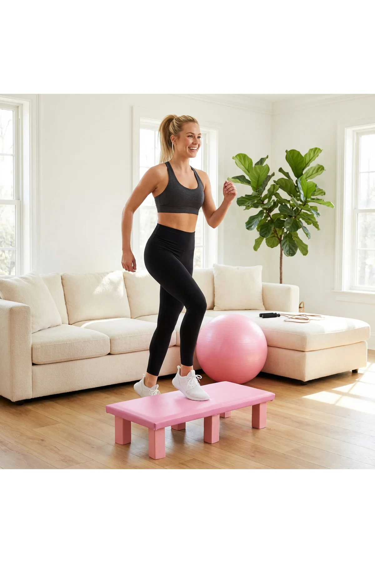 Siyah Renk Mini Dambıl Set ve Uyumlu Stand,1KG,2KG,3KG ve Aerobik Step Tahtası