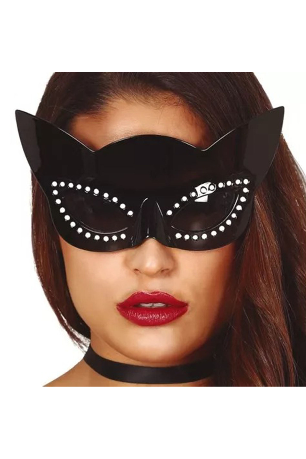 Ok Aksesuar Siyah Renk Siyah Camli Kedi Şekilli Parti Gözlüğü 20X11 Cm Go5060