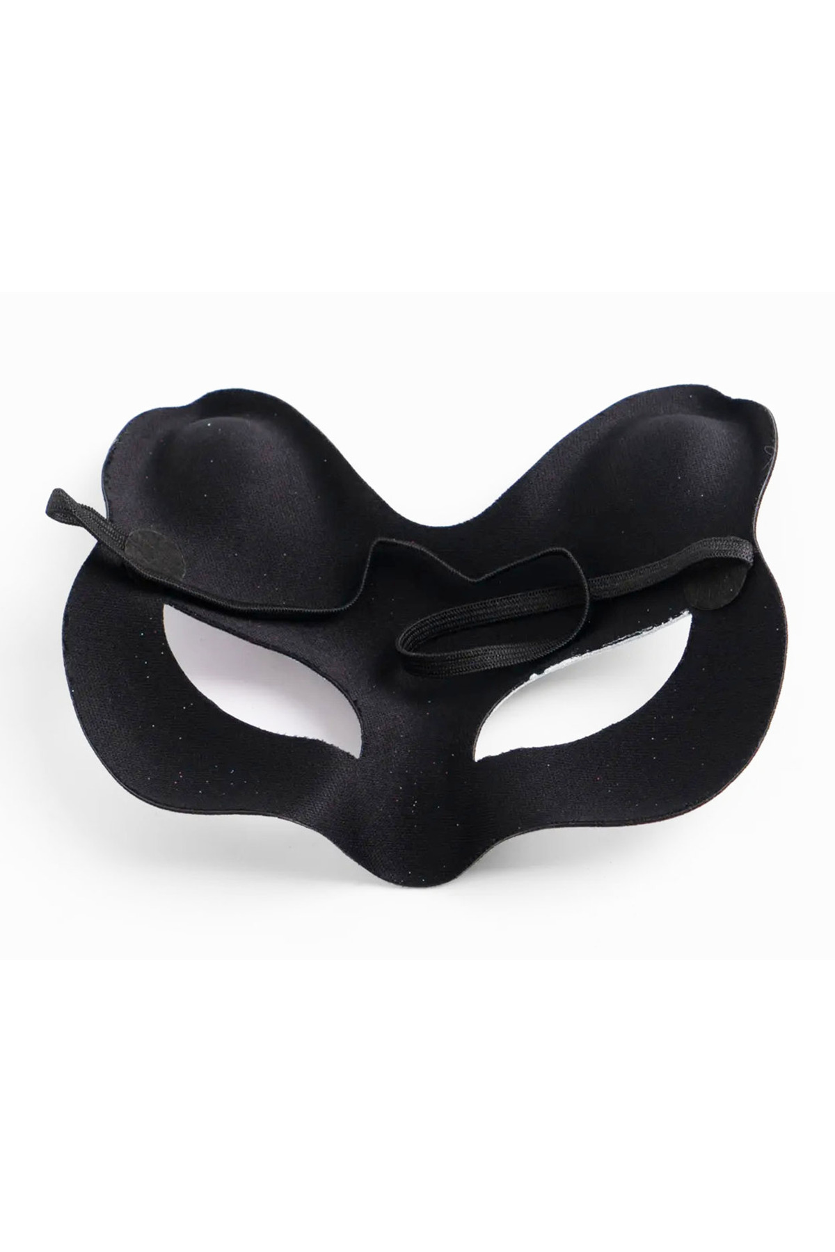 Ynt İthalat Siyah Renk Süet Kaplama Üzeri Mavi Kırmızı Simli Kedi Maskesi 17X