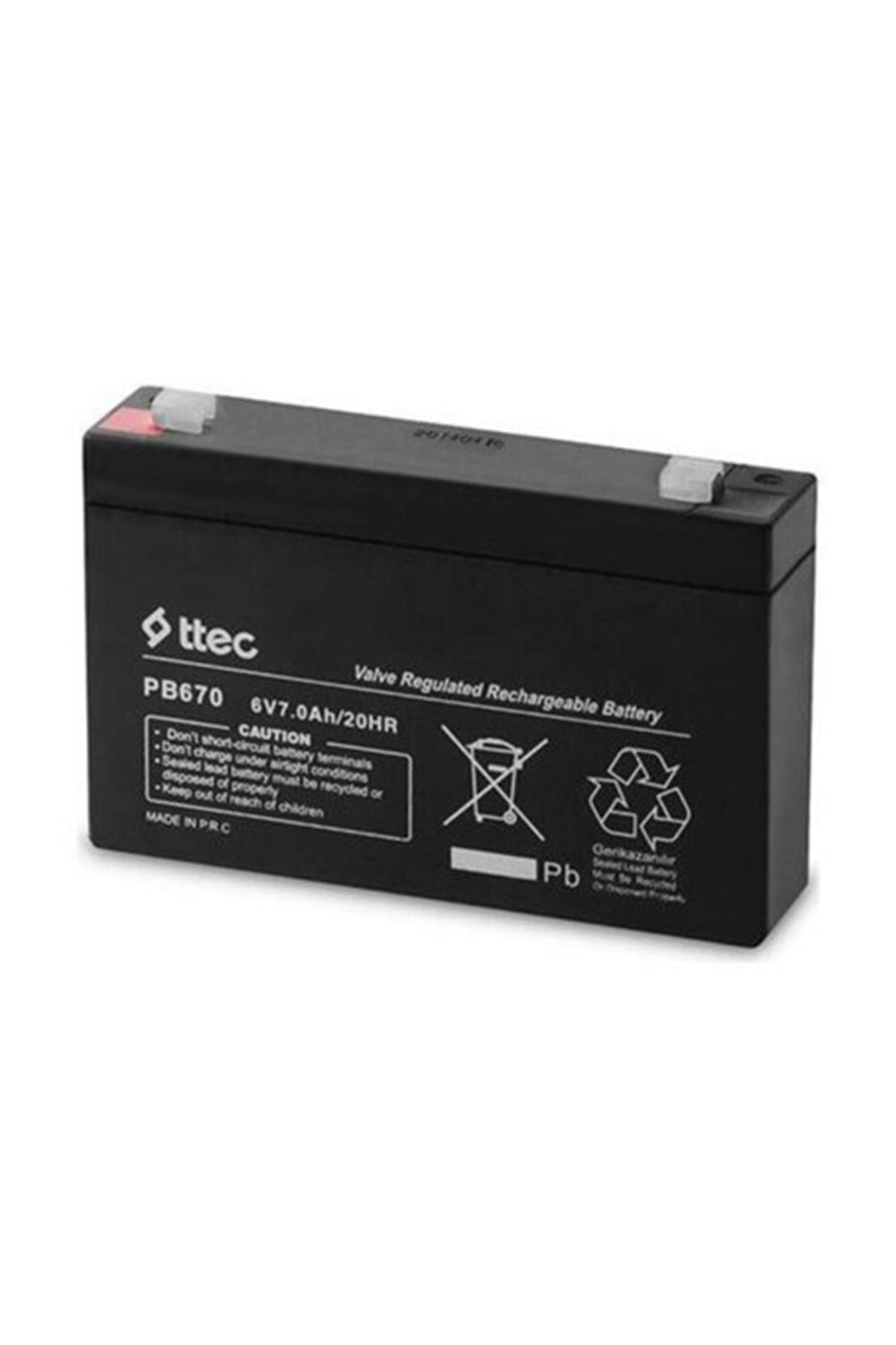 Ttec Siyah Renk  6 Volt 7 Amper Bakımsız Kuru Akü Elektronik Cihaz