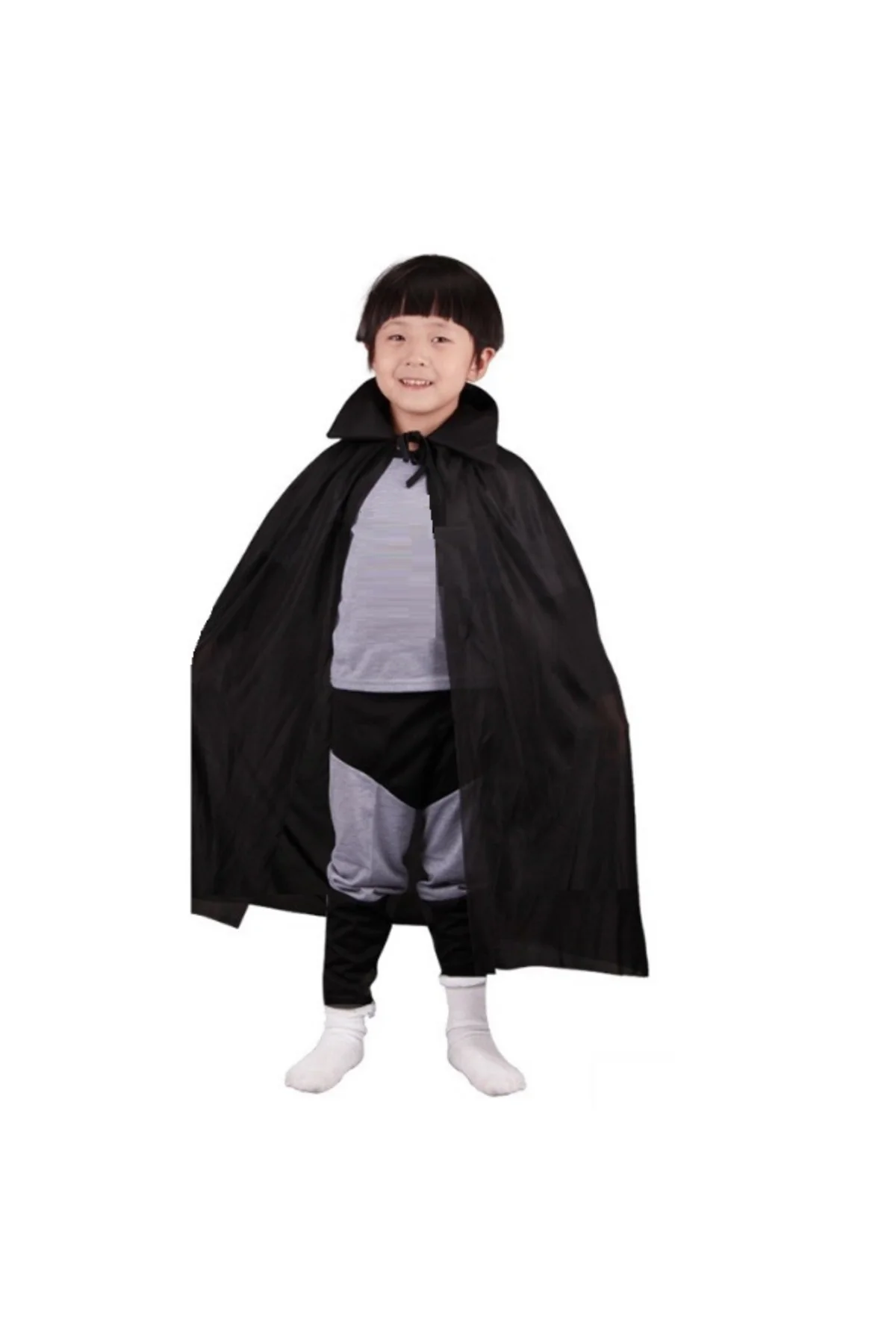 Siyah Renk Yakalı Çocuk Pelerin 90 cm  GO50606997810