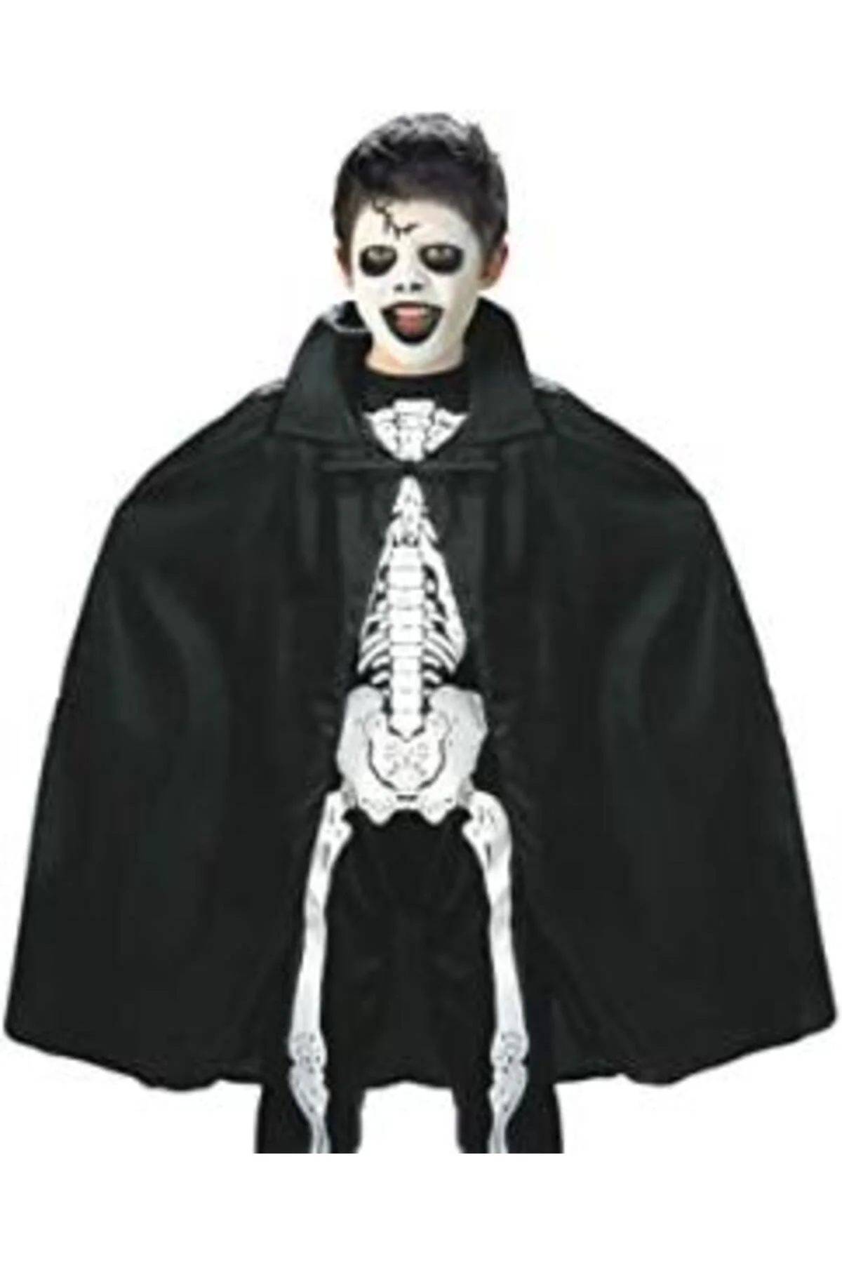 Siyah Renk Yakalı Halloween Pelerini 90 cm