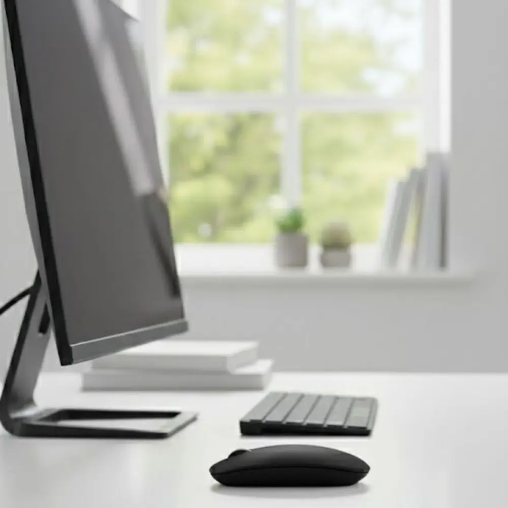 Siyah Renkli Ergonomik Sessiz Kablosuz Mouse – USB Alıcılı, Ofis 