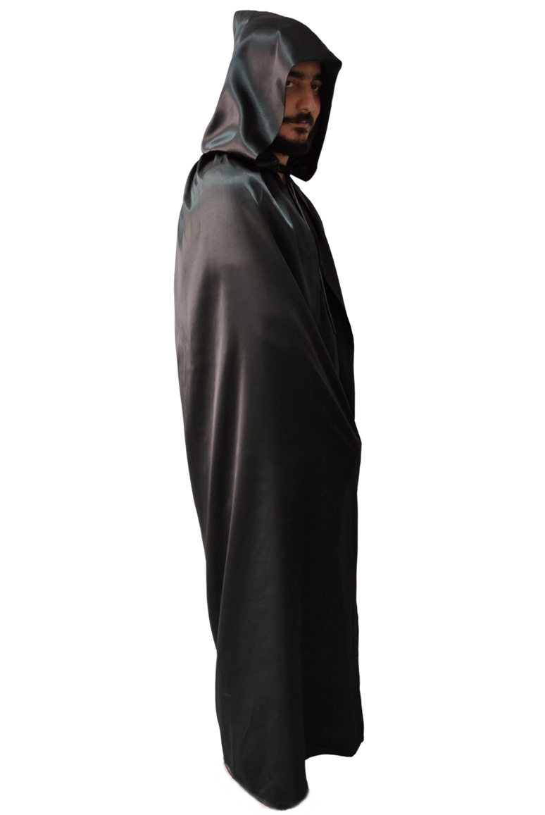 Kostüm Sarayı Siyah Renkli Kapüşonlu Pelerin