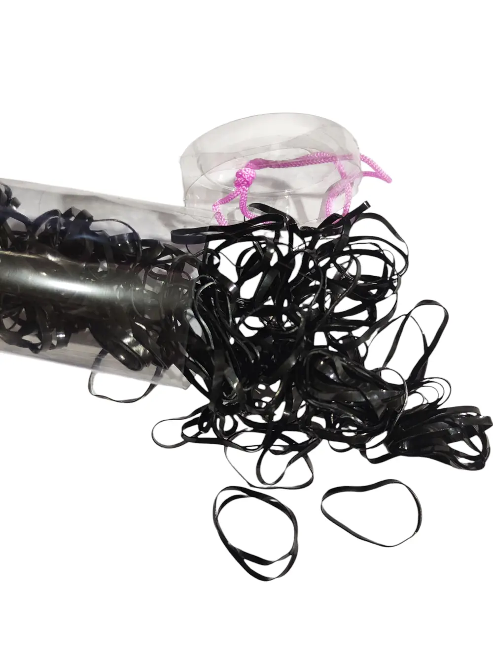 Siyah Renkli Perma Tüp Toka Saç Lastik Toka - 1 Tüp