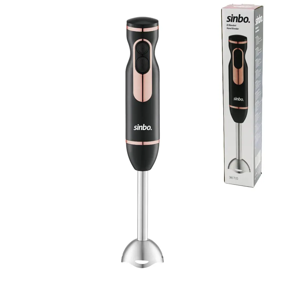 SİYAH - ROSE GOLD ÇUBUK EL BLENDER ÇELİK UÇLU DC MOTOR - 400W SHB