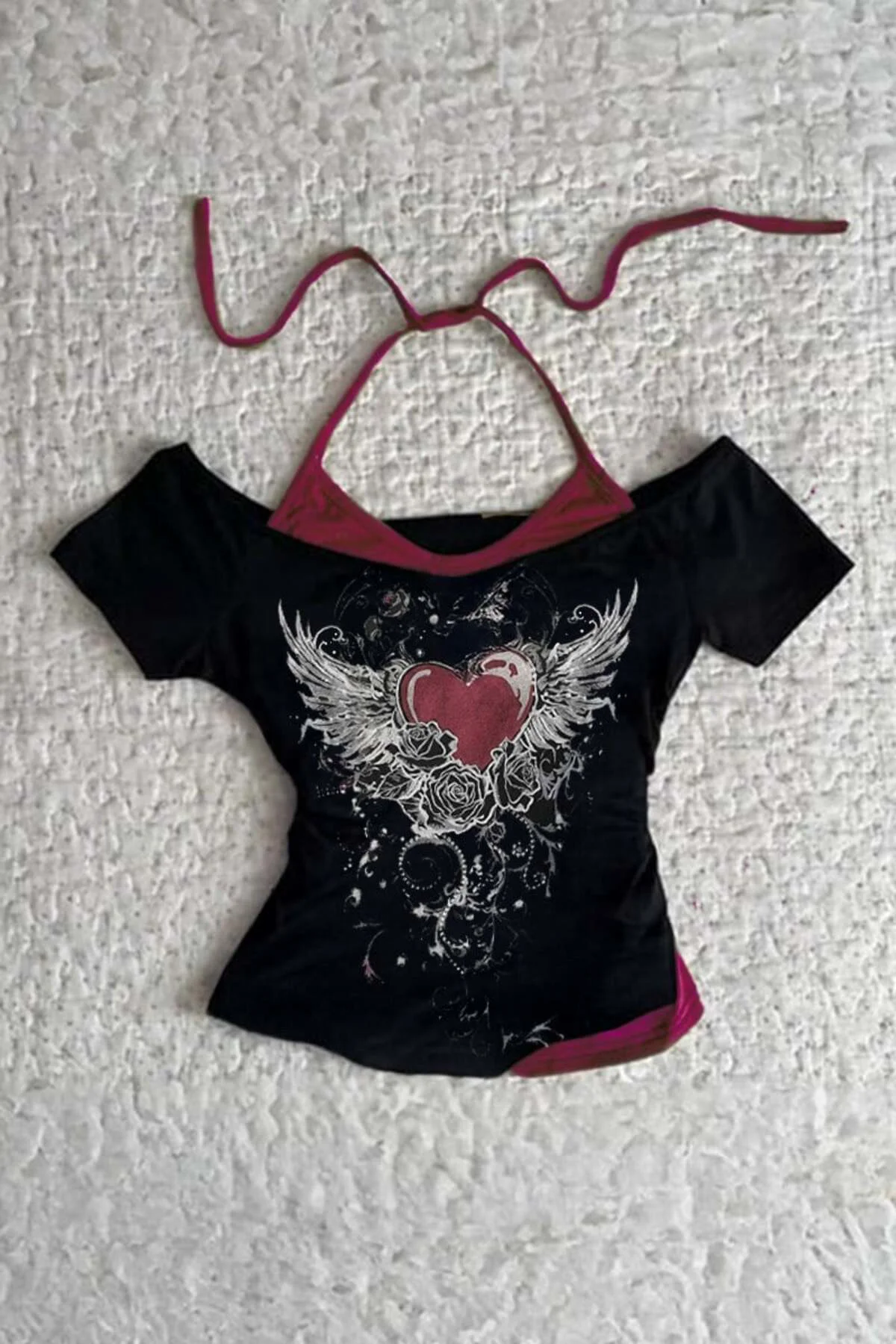 Siyah Rose Red Heart Ek Askılı Gotik Y2K Kısa Kollu Crop Siyah Rose Red Heart Ek Askılı Gotik Y2K Kısa Kollu Crop Fiyatı, Yorumları ve Özellikleri