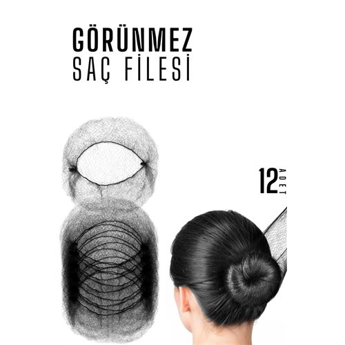 SİYAH Saç Filesi Görünmez 12 Adet SİYAH Saç Filesi Görünmez 12 Adet