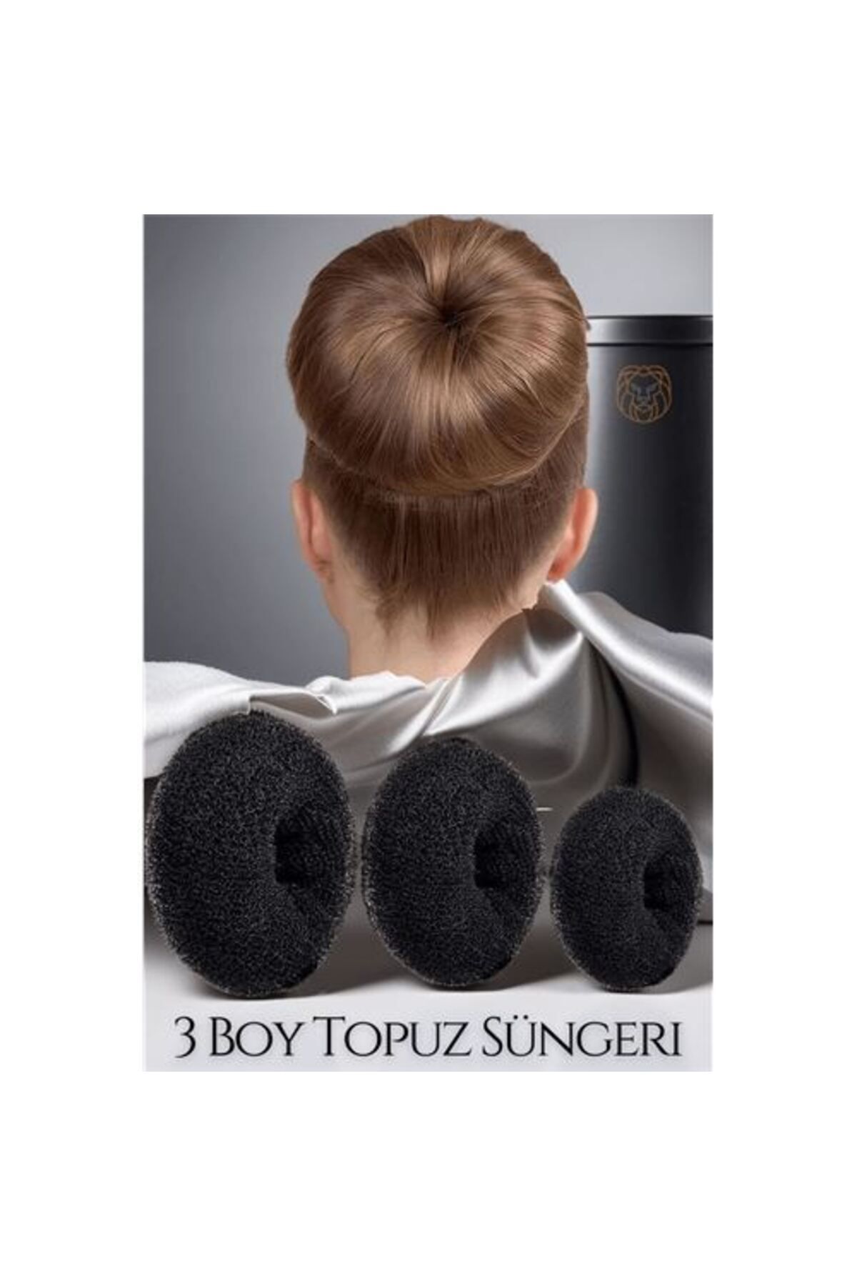 Modacar Siyah Saç Topuz Süngeri 3 Boy Forero Design