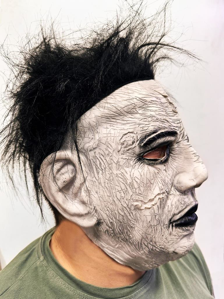 Siyah Saçlı Michael Myers LateYüze Tam Yapışan Et Maske Korku Mas