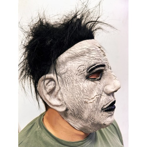 Siyah Saçlı Michael Myers Lateks Yüze Tam Yapışan Et Maske Korku 