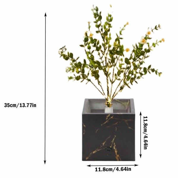 LED Işıklı Siyah Saksıda Dekoratif Yapay Çiçek