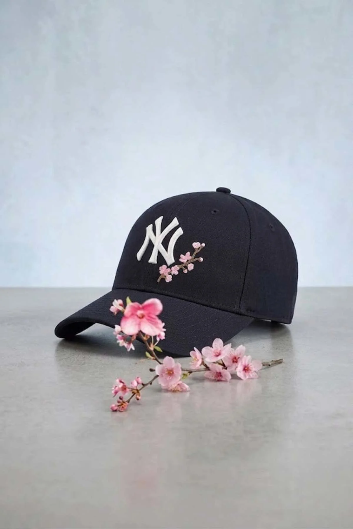 Siyah Sakura NY Baseball Şapka