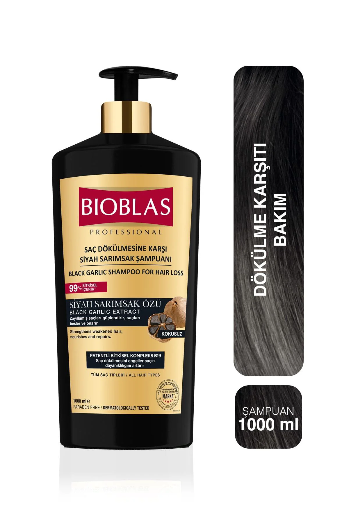 Siyah Sarımsaklı Şampuan 1.000 ml - Dökülme Karşıtı Besleyici & Onarıcı Şampuan
