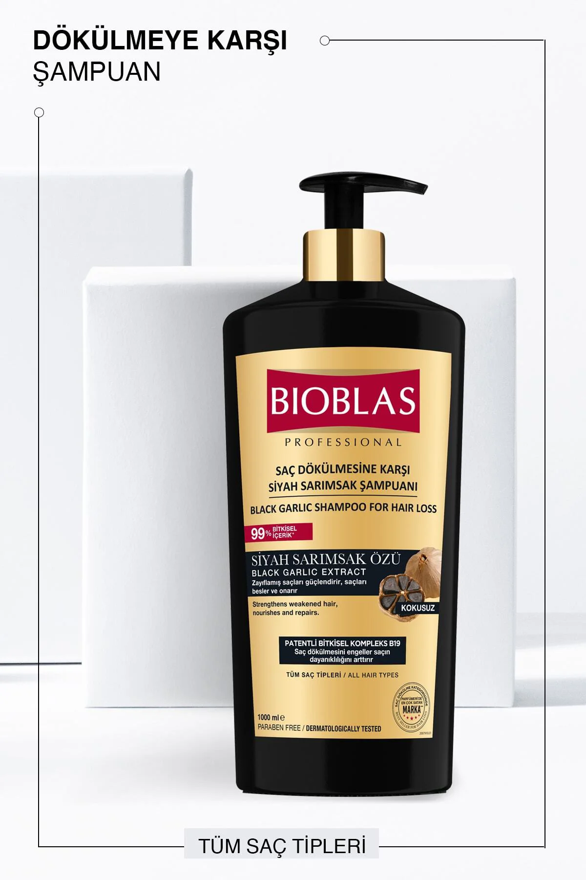 Siyah Sarımsaklı Şampuan 1.000 ml - Dökülme Karşıtı Besleyici & Onarıcı Şampuan