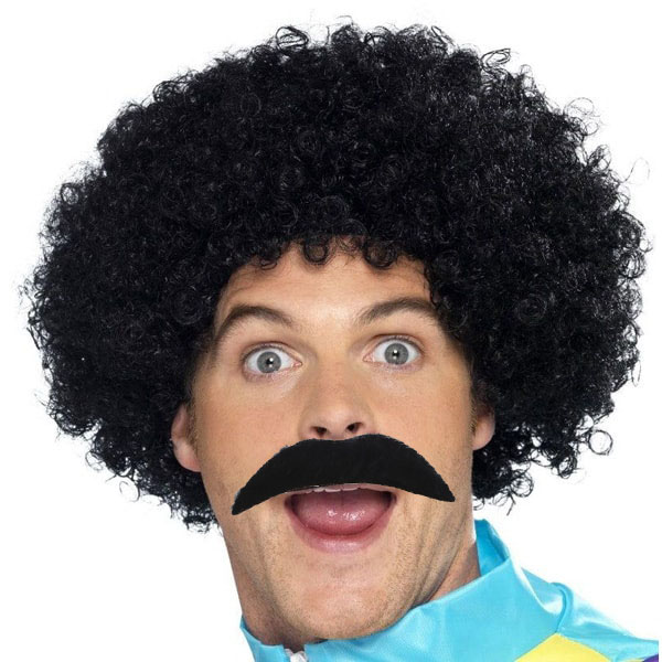 Siyah Scouser Erkek Kısa Peruk 120 Gr ve Bıyık Seti Siyah Scouser Erkek Kısa Peruk 120 Gr ve Bıyık Seti