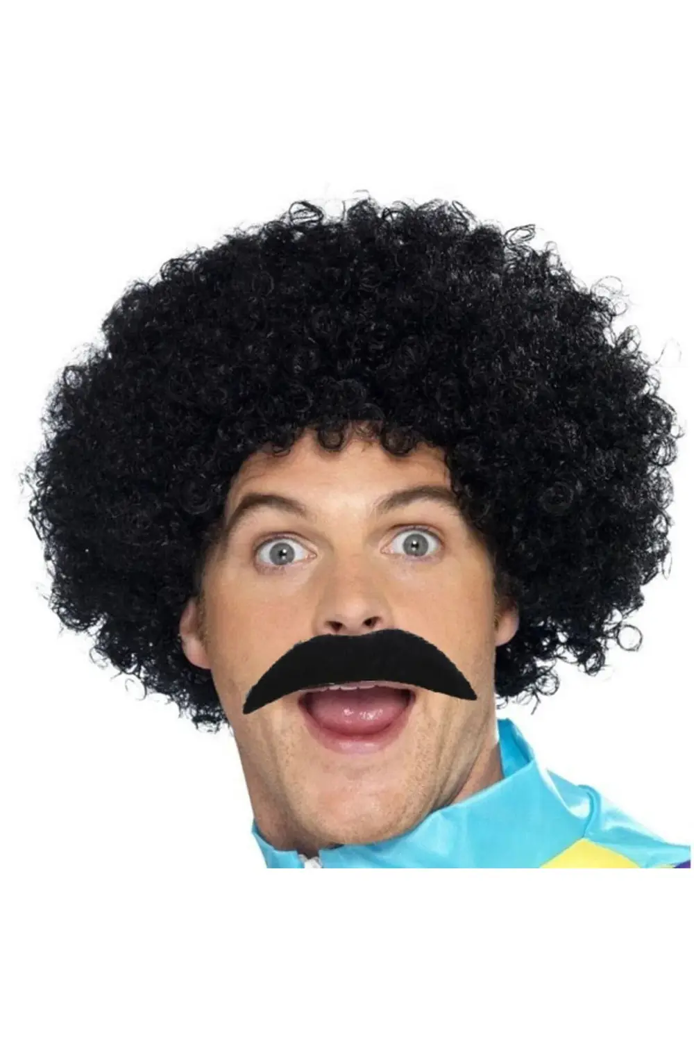 Siyah Scouser Erkek Kısa Peruk Ve Bıyık Seti