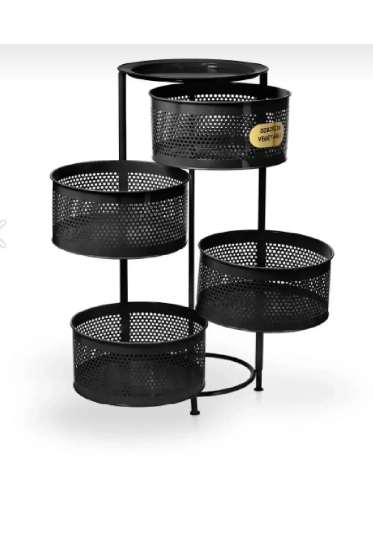 Siyah Sebzelik 4 Katlı Açılır Kapanır Paslanmaz