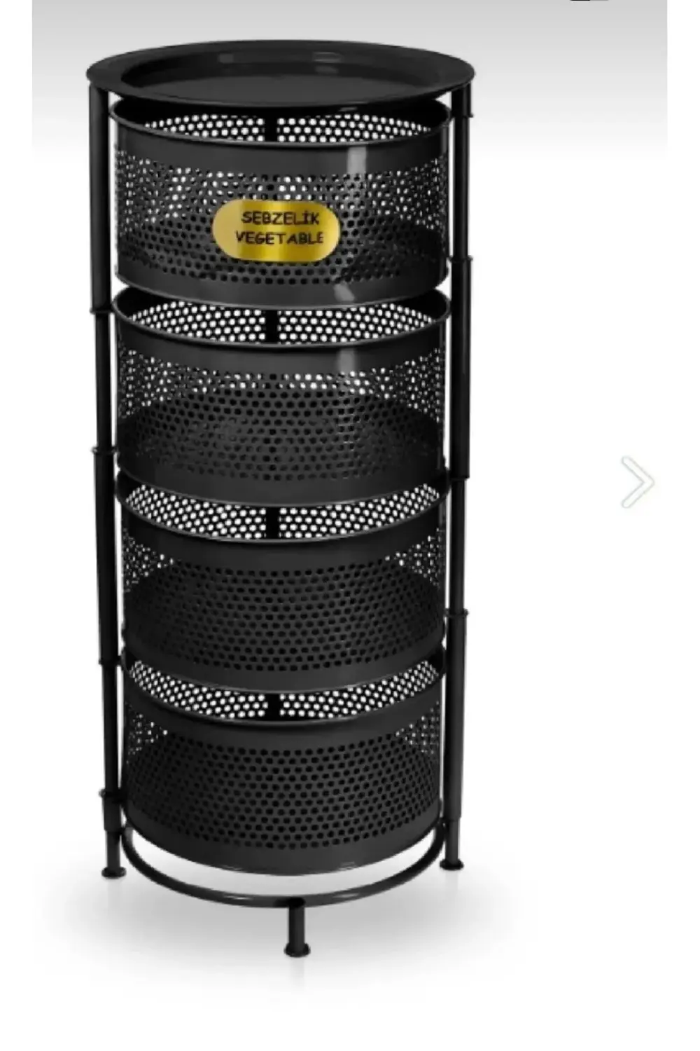 Siyah Sebzelik 5 Katlı Açılır Kapanır Paslanmaz