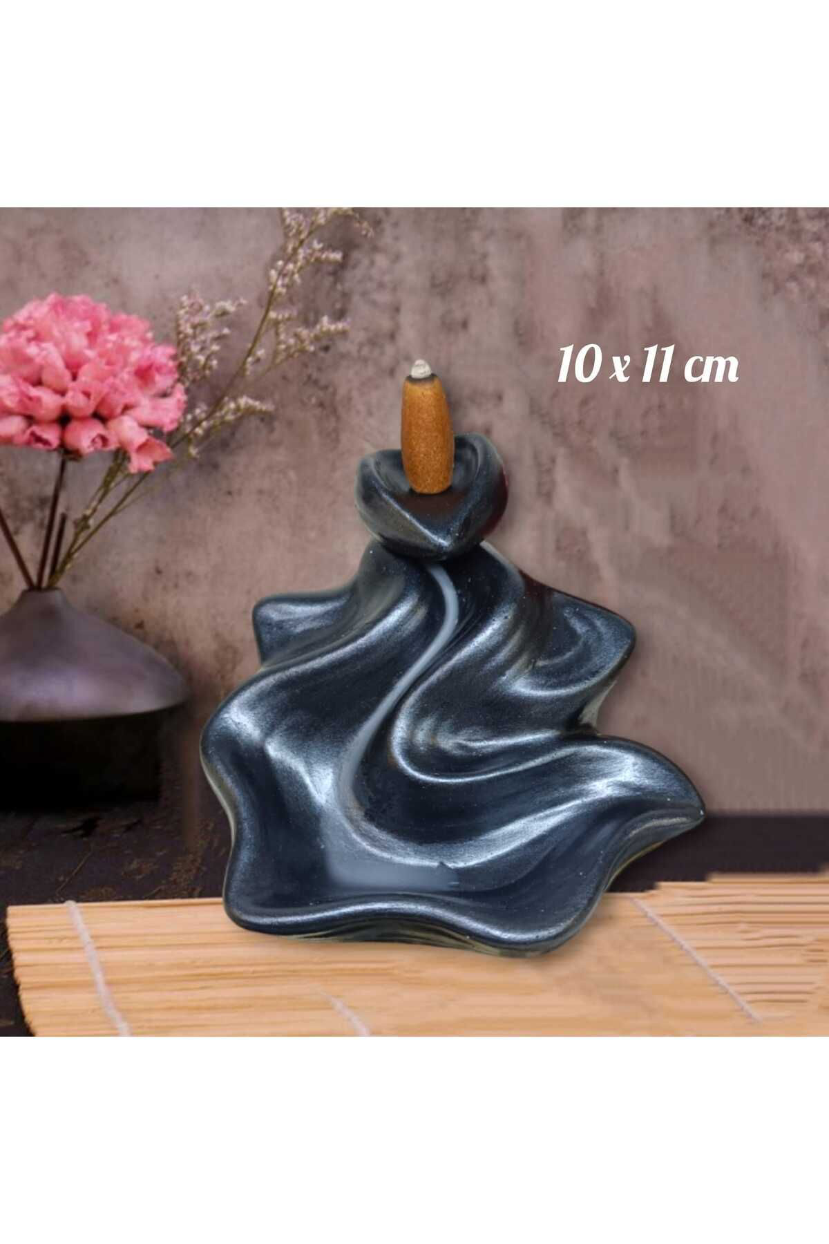 Dodemert Home Siyah Şelale Beton Dekoratif Tütsülük