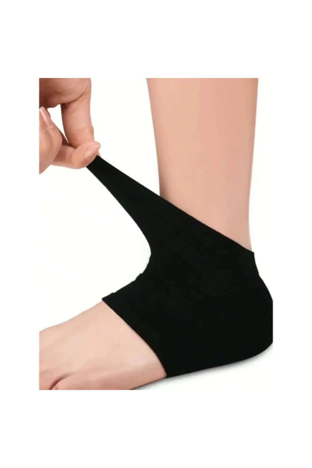 Siyah Silikon Topuk Nemlendirici Çorap