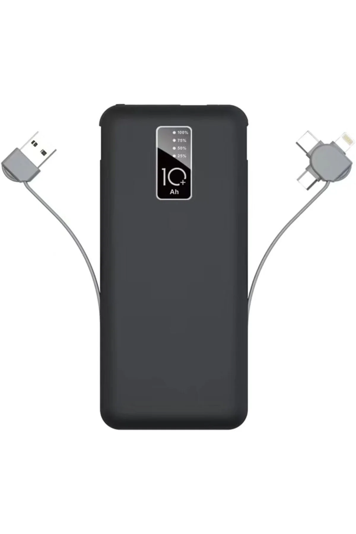 Siyah Siyah Hızlı Led Göstergeli Micro Lightning Type-C Kablolu T