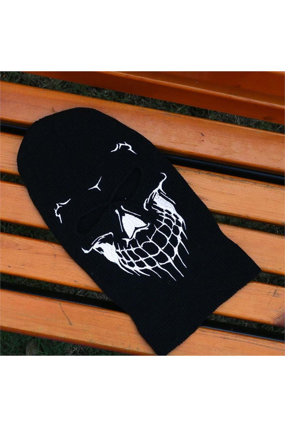 Siyah Skull Smile Kar Maskesi