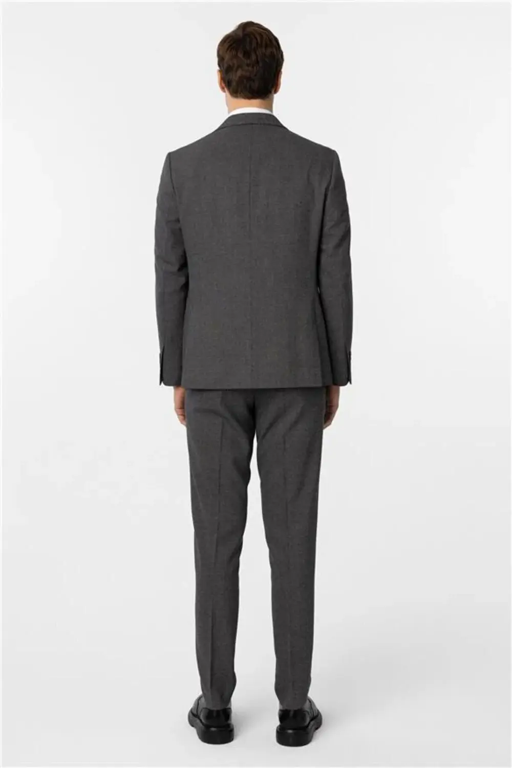 Siyah Slim Desenli Mono Yaka 6 Drop Takım Elbise