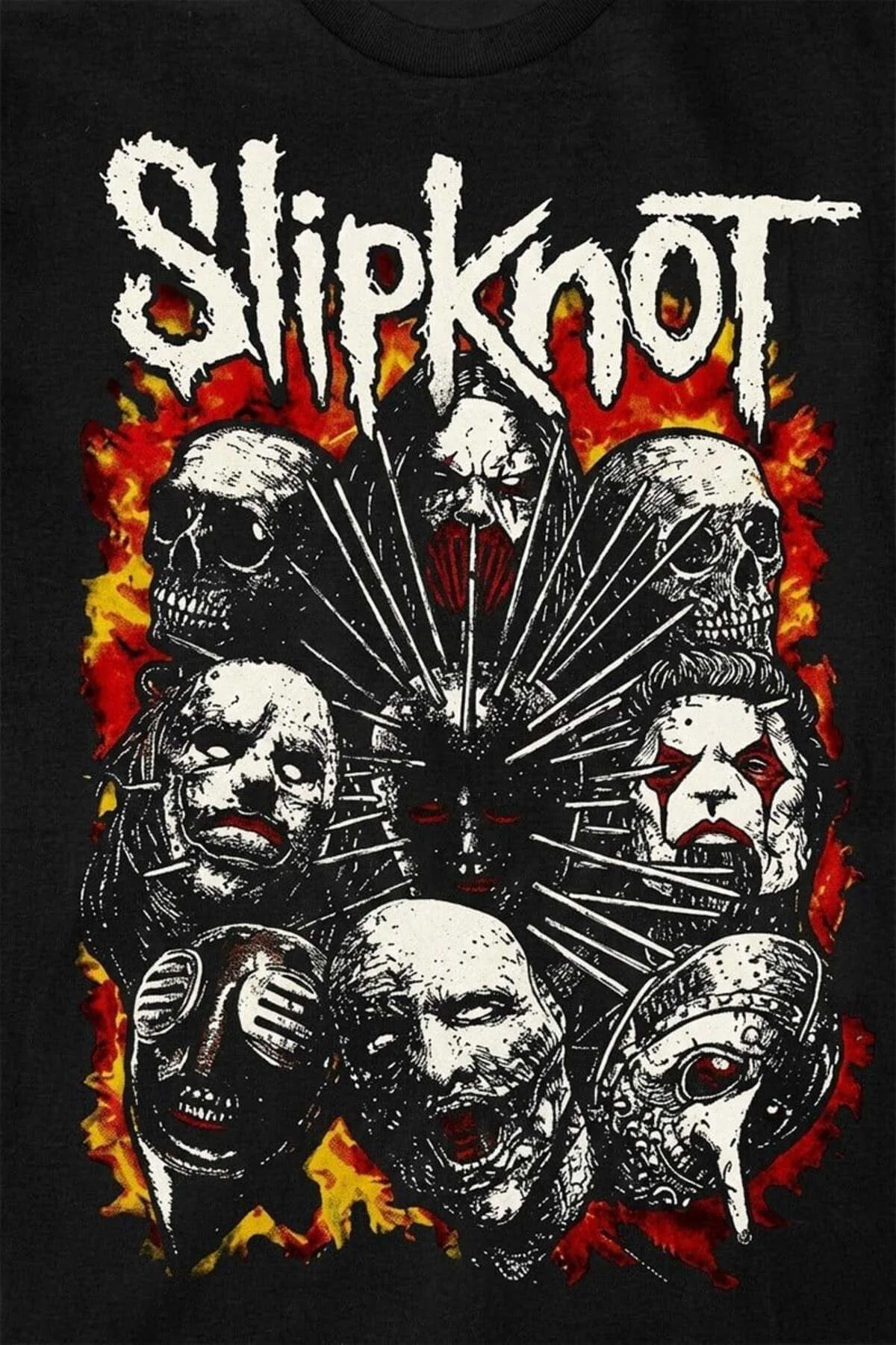 Siyah Slipknot Members Gotik Y2K Unisex T-shirt Siyah Slipknot Members Gotik Y2K Unisex T-shirt