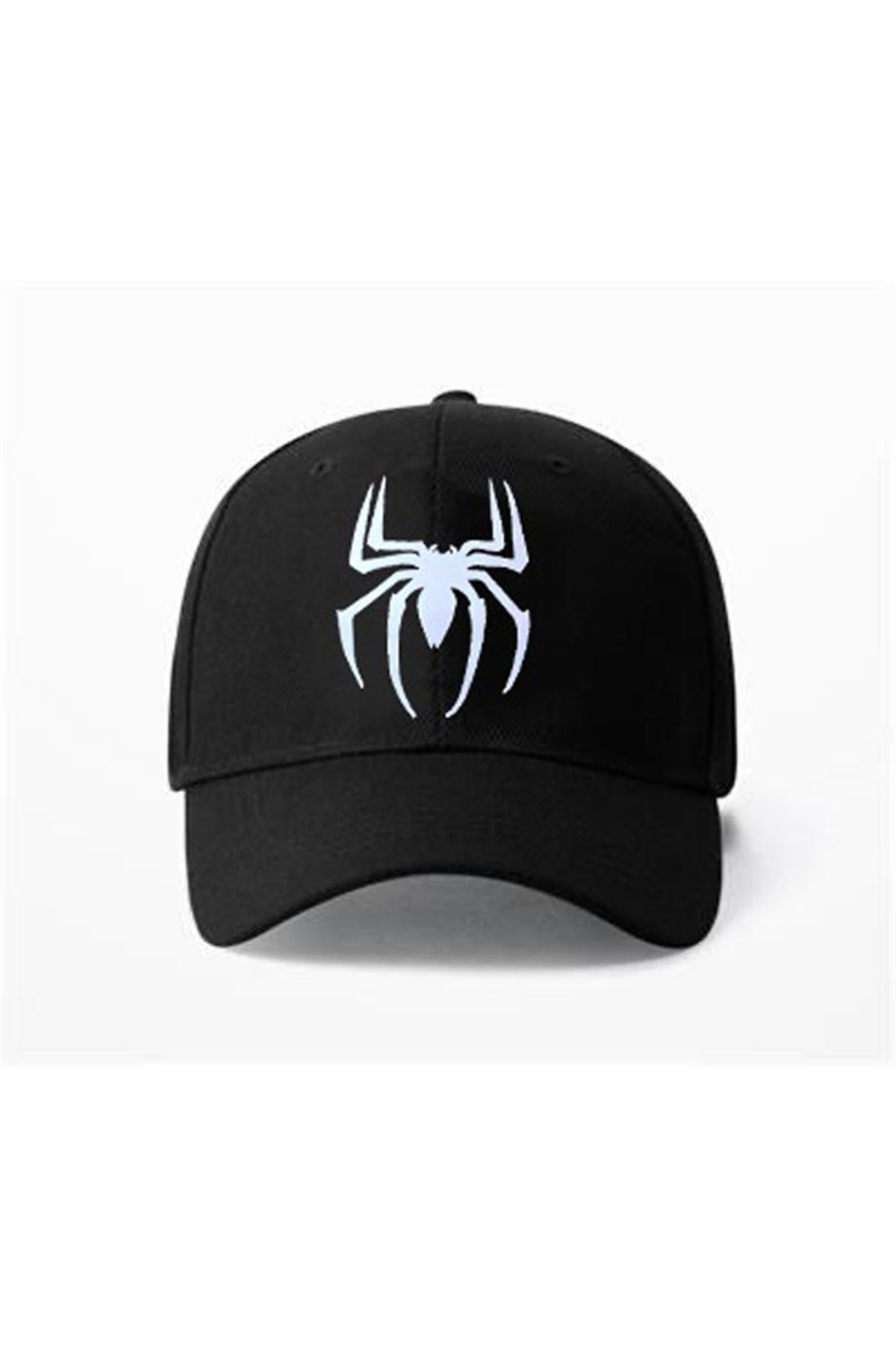 Siyah Spider Logo Baskılı Şapka