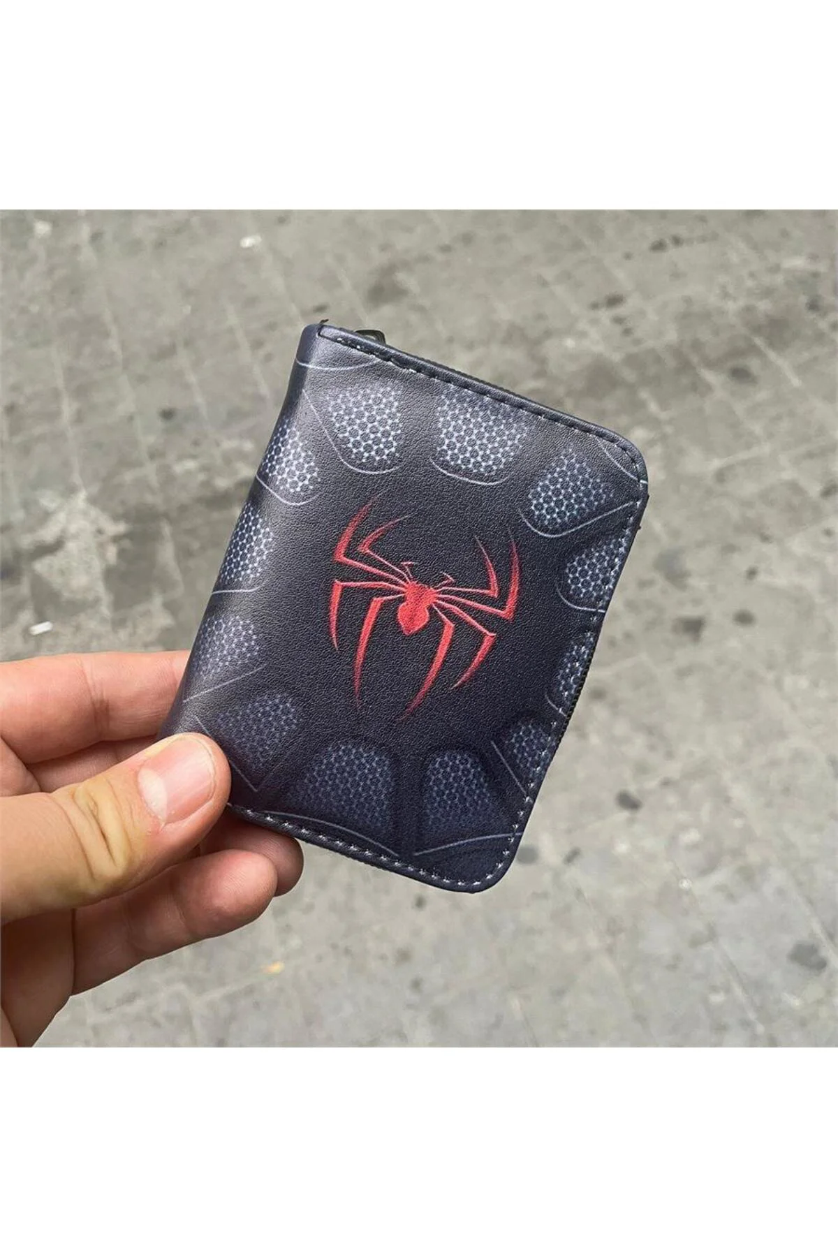 Siyah Spider Web Kısa Cüzdan