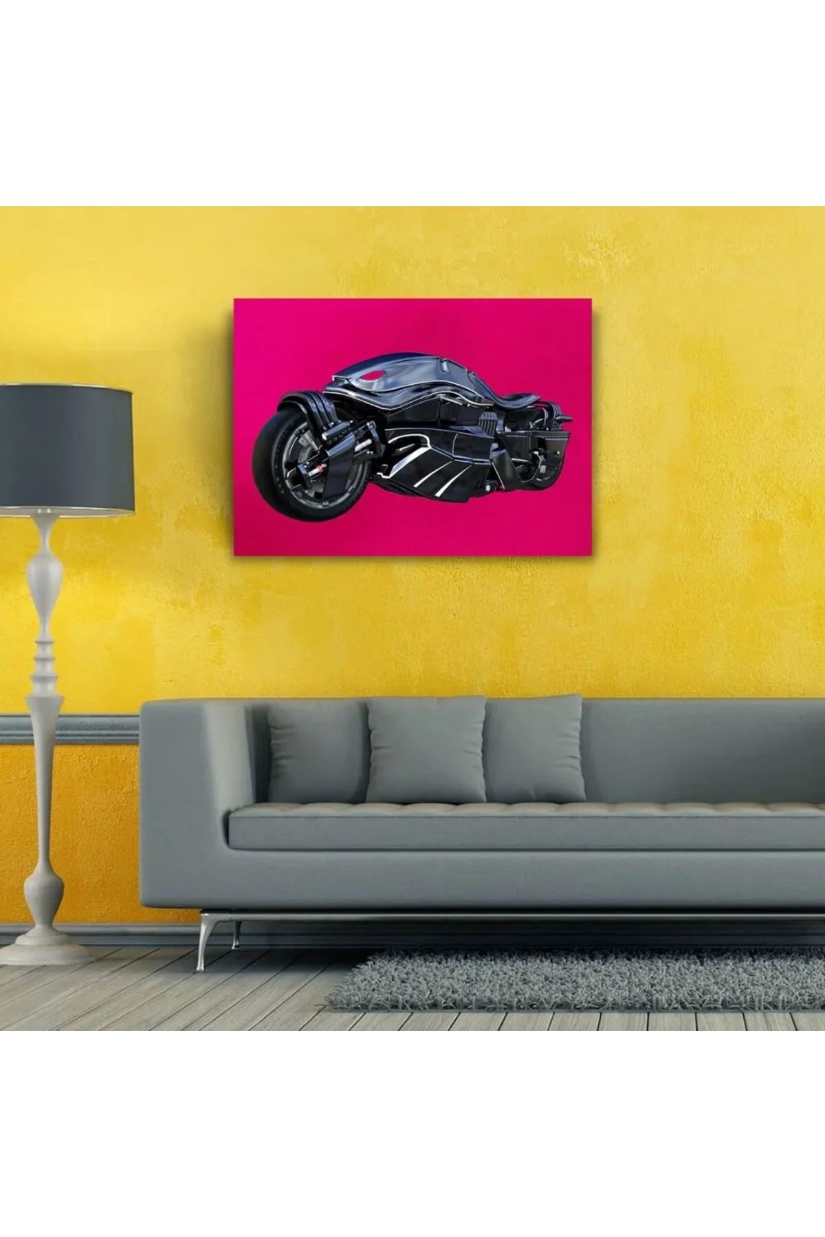 Siyah Spor Futuristik Motosiklet Kanvas Tablo 50 x 70 Fiyatı, Yorumları ve Özellikleri
