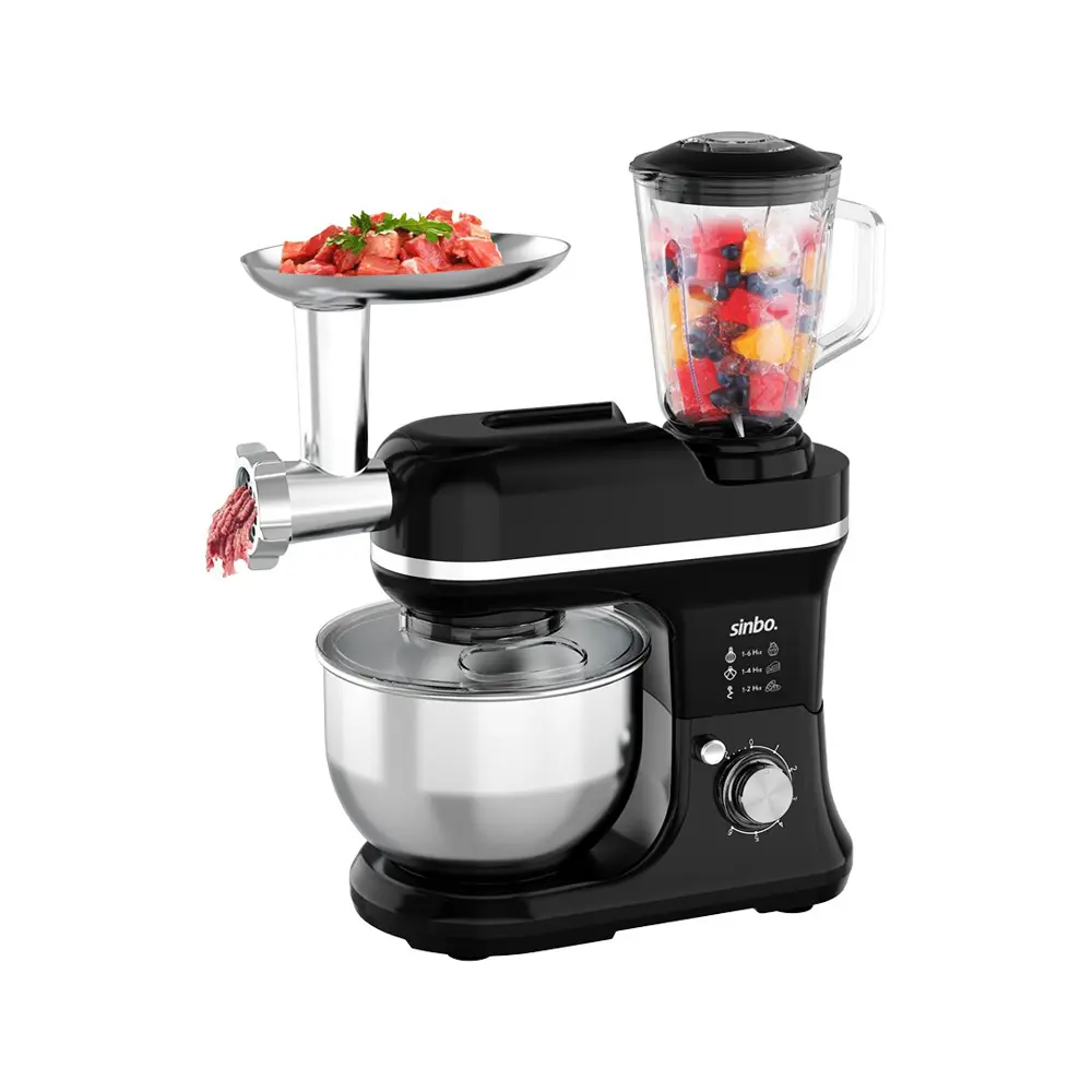 SİYAH STANDLI MİKSER - BLENDER SETİ 3IN1 KIYMA MAK. APARATI 5 KAD