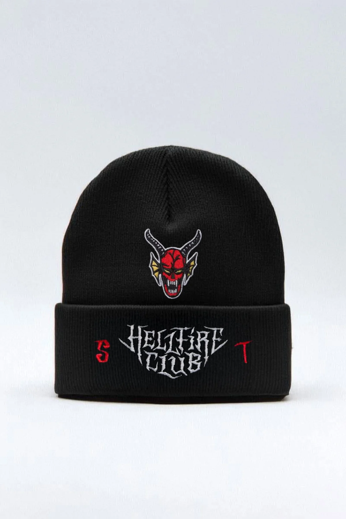 Siyah Stranger Things Hellfire Club Unisex Bere
