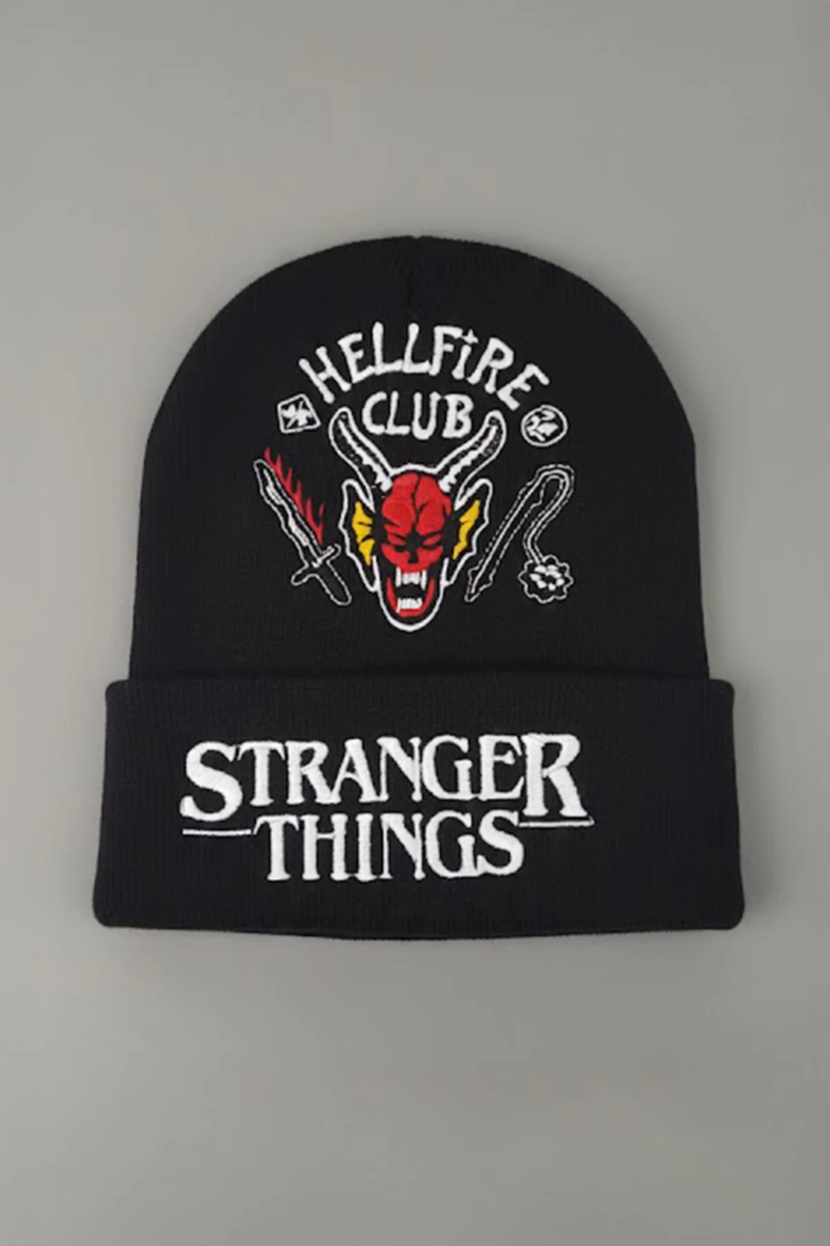 Siyah Stranger Things Hellfire Symbol Club Bere