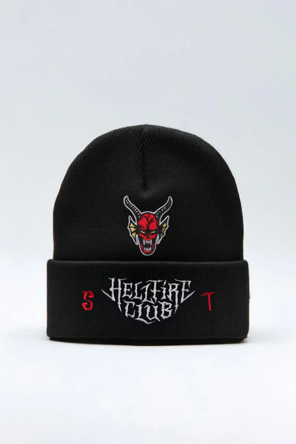 Siyah Stranger Things Hellfire Club Unisex Bere