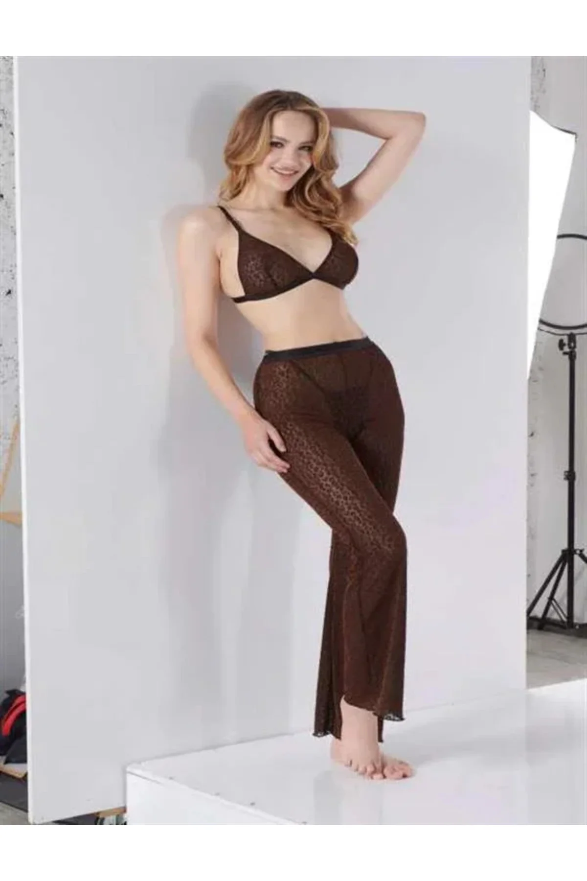 Siyah Sütyen Pijama Takımı