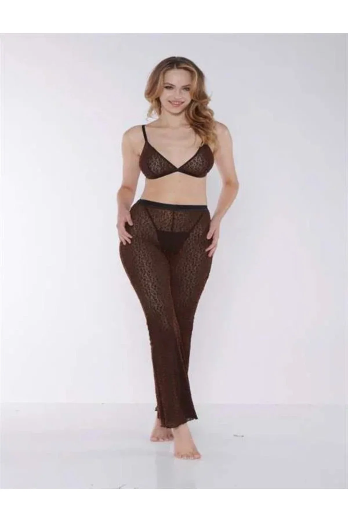 Siyah Sütyen Pijama Takımı