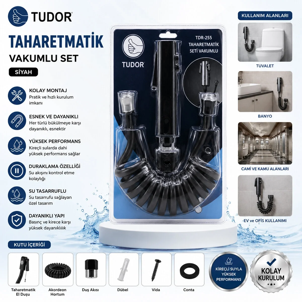 Siyah Taharatmatik Seti Taharatmetik El Duşu- Hortum - Mafsal Vakumlu Set Bx40 Fiyatı, Yorumları ve Özellikleri