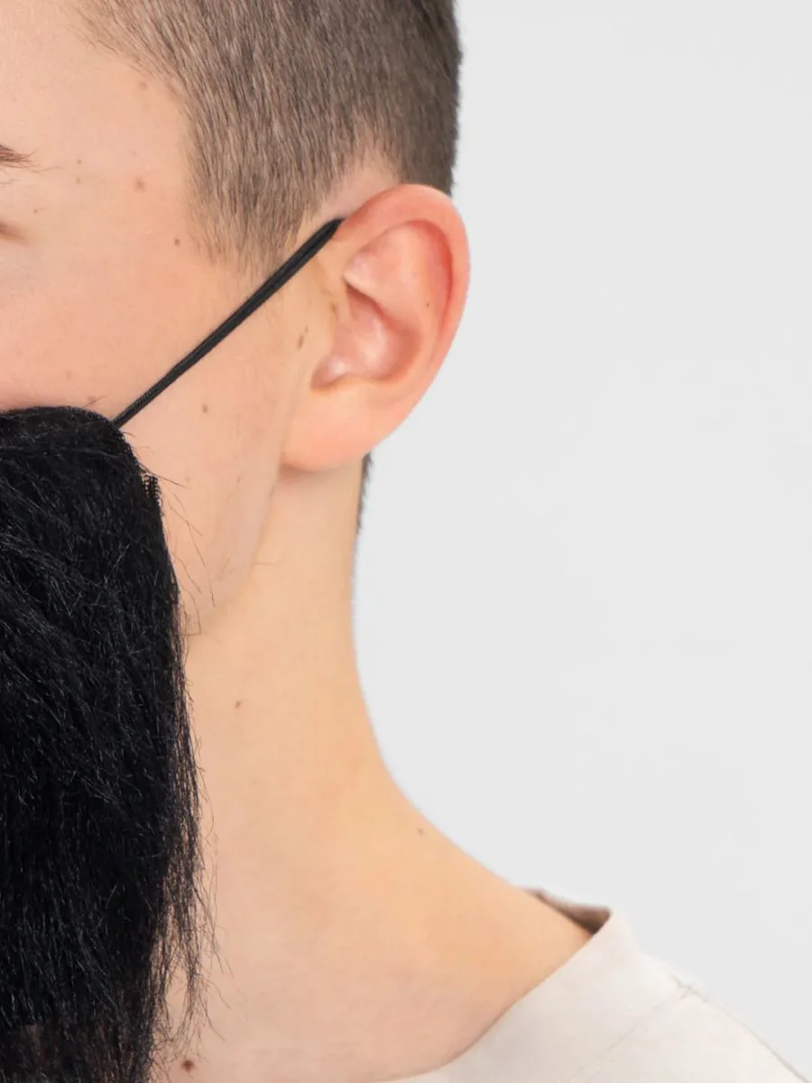 Siyah Takma Sakal Bıyık Takımı - Doğal Görünümlü Peluş Sakal (20 Cm)