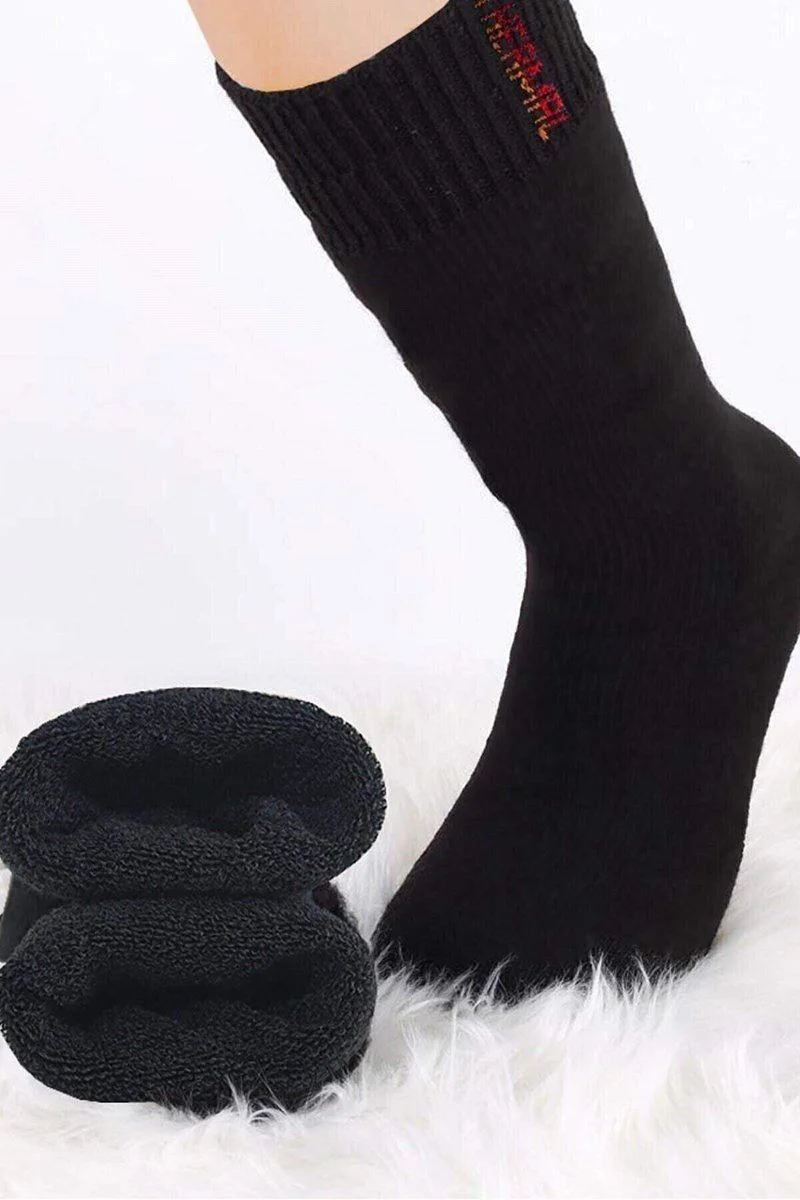 Siyah Termal Havlu Çorap - Kalın Kışlık Pamuk Çorap Erkek Kadın Unisex Fiyatı, Yorumları ve Özellikleri