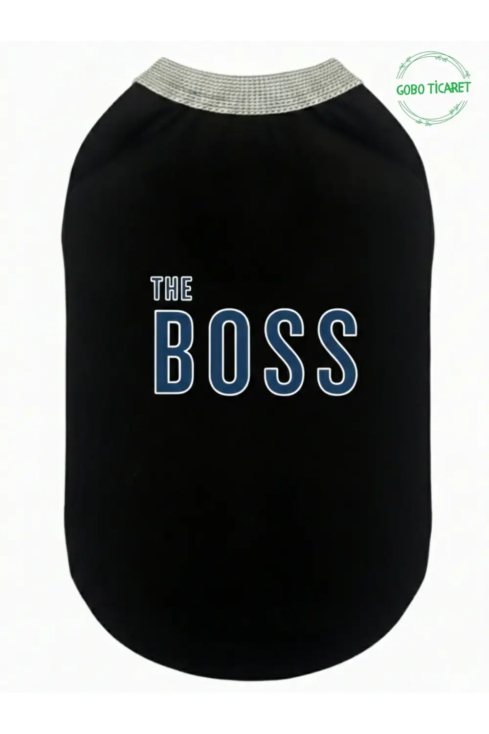 Siyah The Boss (Patron) Yazılı Kedi ve Köpek Kıyafeti Tişörtü Elb