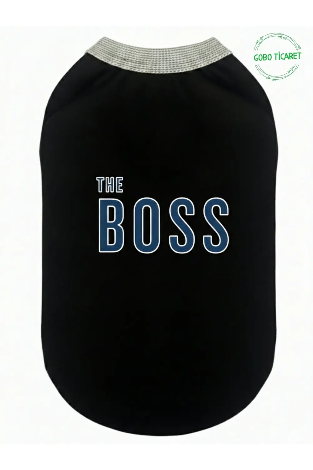 Siyah The Boss (Patron) Yazılı Kedi ve Köpek Kıyafeti Tişörtü Elb