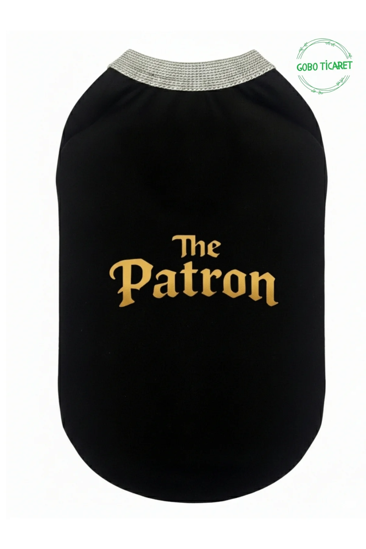 Siyah The Patron Yazılı Kedi ve Köpek Kıyafeti Tişörtü Elbisesi S