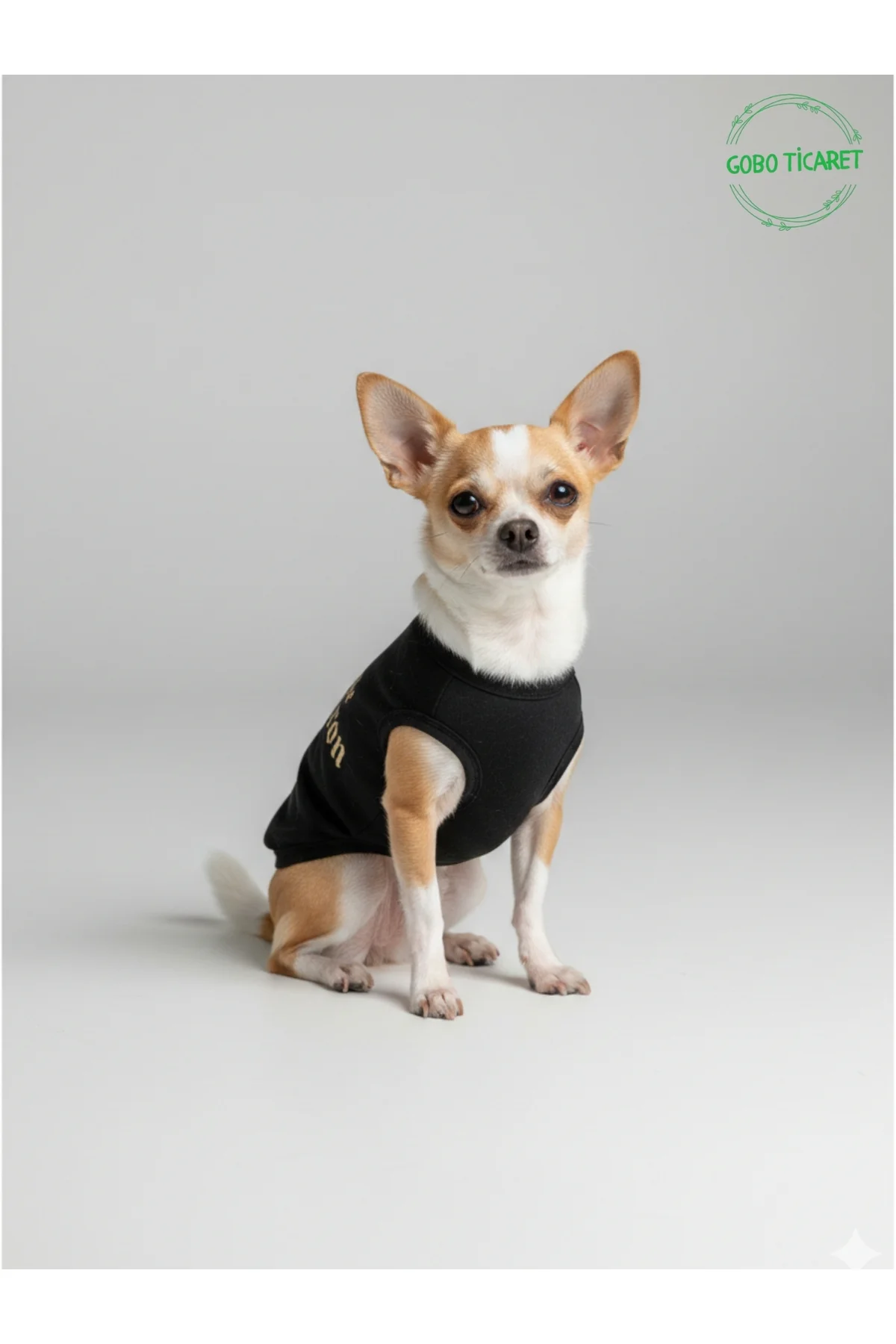 Siyah The Patron Yazılı Kedi ve Köpek Kıyafeti Tişörtü Elbisesi S